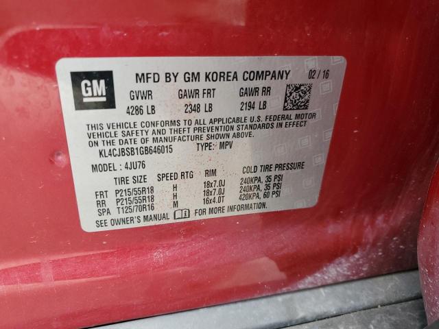 Photo 11 VIN: KL4CJBSB1GB646015 - BUICK ENCORE CON 