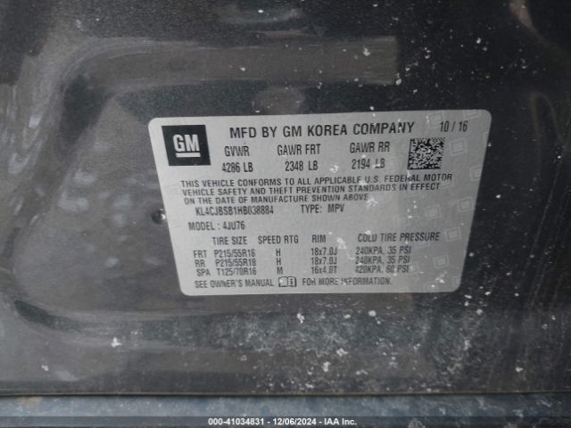 Photo 8 VIN: KL4CJBSB1HB038884 - BUICK ENCORE 