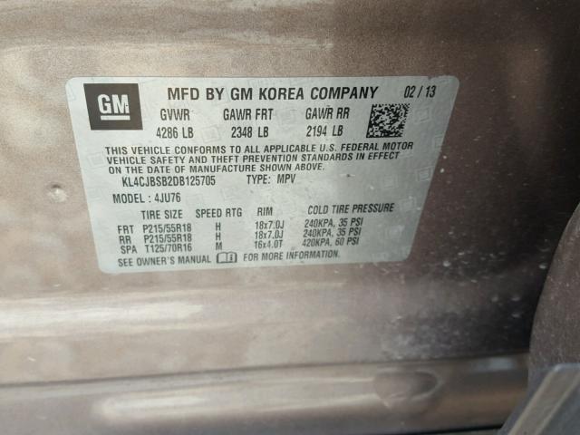 Photo 9 VIN: KL4CJBSB2DB125705 - BUICK ENCORE CON 