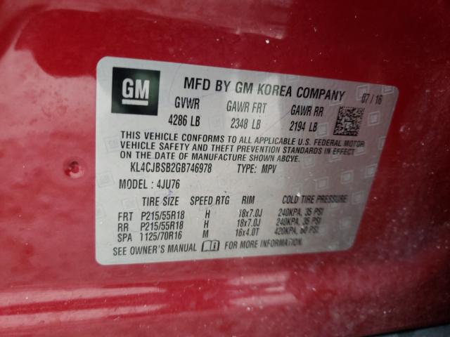 Photo 9 VIN: KL4CJBSB2GB746978 - BUICK ENCORE CON 