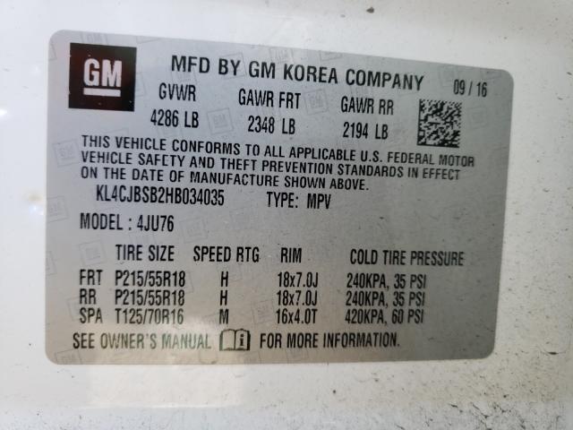 Photo 9 VIN: KL4CJBSB2HB034035 - BUICK ENCORE PRE 