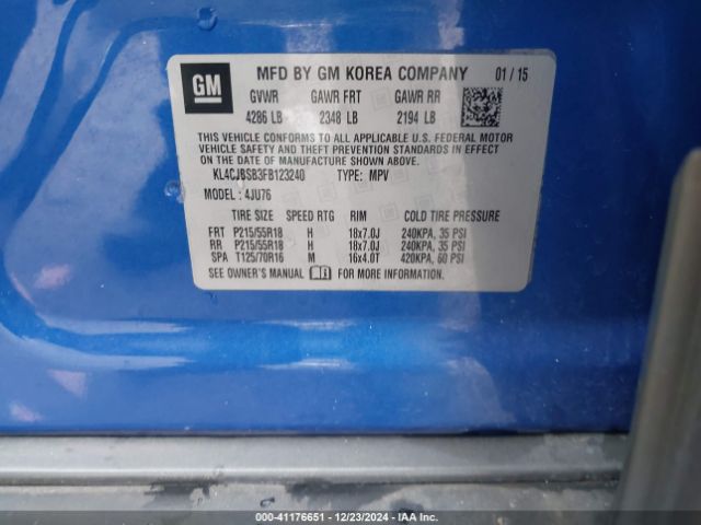 Photo 8 VIN: KL4CJBSB3FB123240 - BUICK ENCORE 