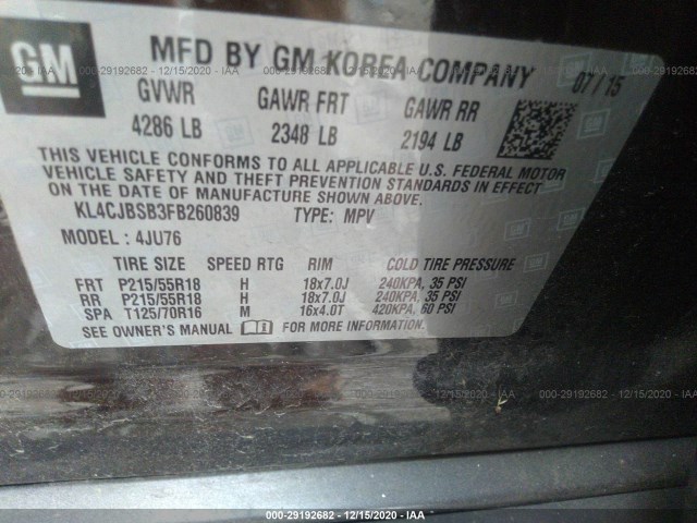 Photo 8 VIN: KL4CJBSB3FB260839 - BUICK ENCORE 