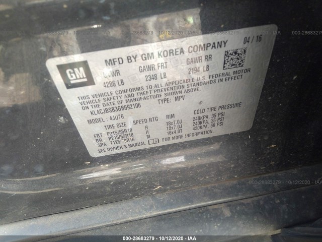 Photo 8 VIN: KL4CJBSB3GB692106 - BUICK ENCORE 