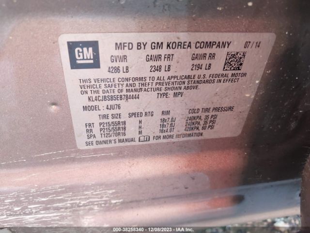 Photo 8 VIN: KL4CJBSB5EB784444 - BUICK ENCORE 