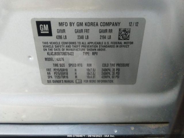 Photo 8 VIN: KL4CJBSB7DB076422 - BUICK ENCORE 