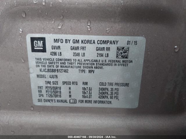 Photo 8 VIN: KL4CJBSB8FB127462 - BUICK ENCORE 