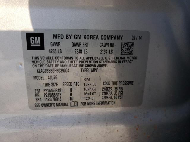 Photo 9 VIN: KL4CJBSB9FB039004 - BUICK ENCORE CON 