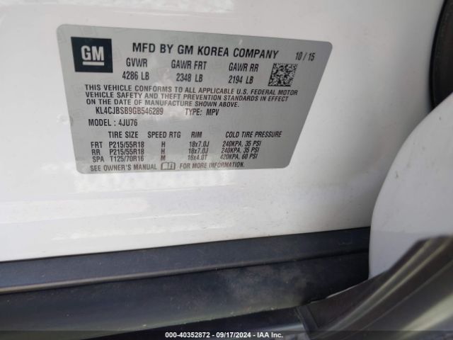 Photo 8 VIN: KL4CJBSB9GB546289 - BUICK ENCORE 