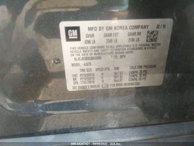 Photo 8 VIN: KL4CJBSB9GB645906 - BUICK ENCORE 