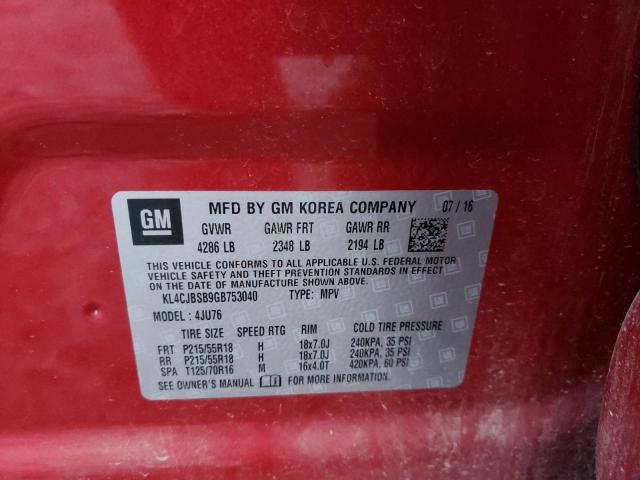 Photo 9 VIN: KL4CJBSB9GB753040 - BUICK ENCORE CON 