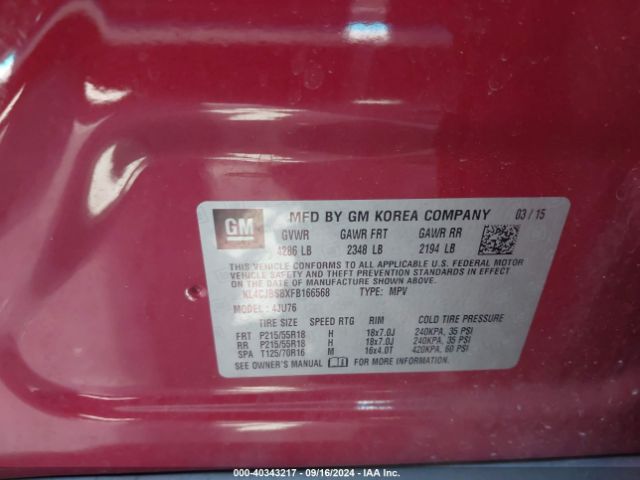 Photo 8 VIN: KL4CJBSBXFB166568 - BUICK ENCORE 