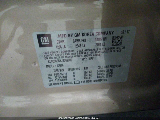 Photo 8 VIN: KL4CJBSBXJB569085 - BUICK ENCORE 