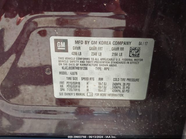 Photo 8 VIN: KL4CJBSM7HB191206 - BUICK ENCORE 