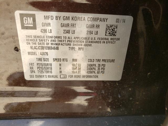 Photo 9 VIN: KL4CJCSB1EB694648 - BUICK ENCORE 