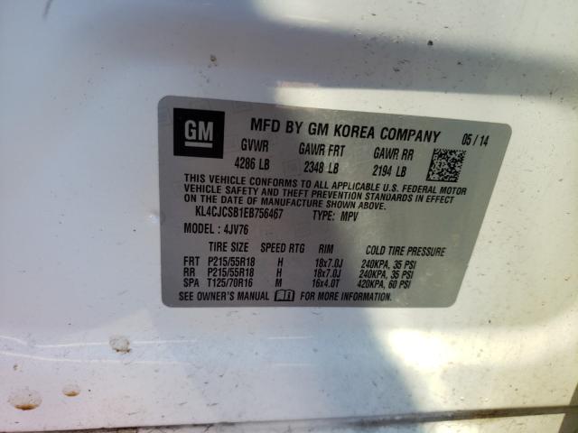 Photo 9 VIN: KL4CJCSB1EB756467 - BUICK ENCORE 