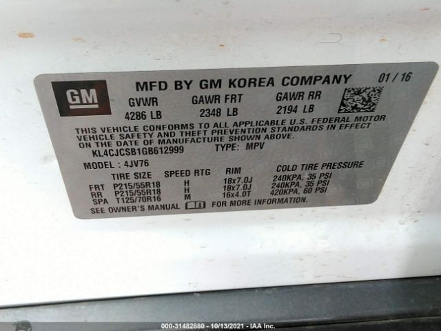 Photo 8 VIN: KL4CJCSB1GB612999 - BUICK ENCORE 