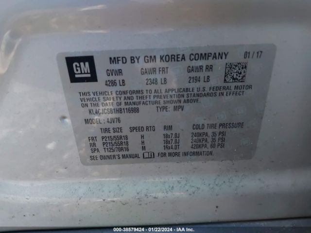 Photo 8 VIN: KL4CJCSB1HB116988 - BUICK ENCORE 