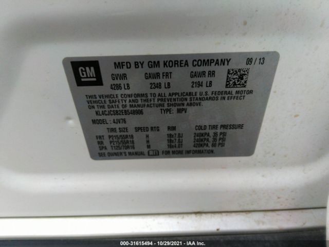 Photo 8 VIN: KL4CJCSB2EB548906 - BUICK ENCORE 