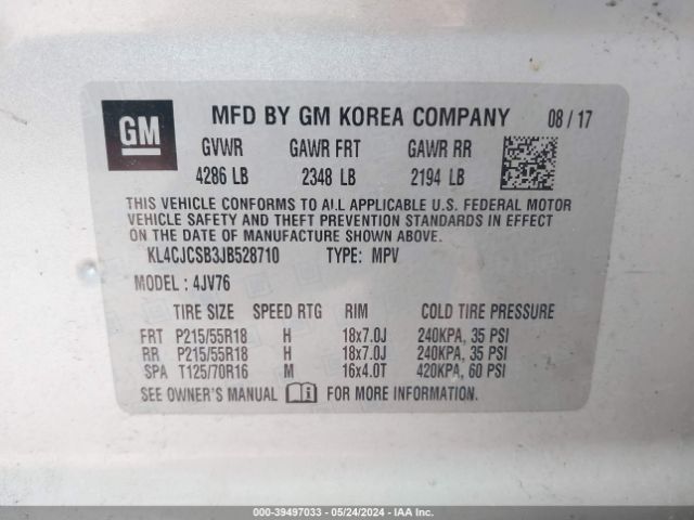 Photo 8 VIN: KL4CJCSB3JB528710 - BUICK ENCORE 