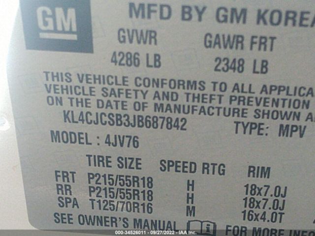 Photo 8 VIN: KL4CJCSB3JB687842 - BUICK ENCORE 