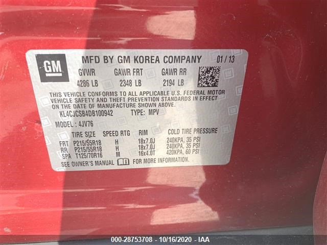 Photo 8 VIN: KL4CJCSB4DB100942 - BUICK ENCORE 