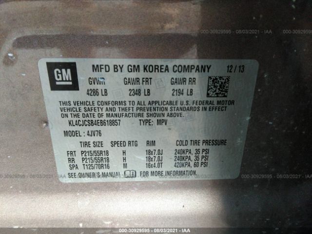 Photo 8 VIN: KL4CJCSB4EB618857 - BUICK ENCORE 