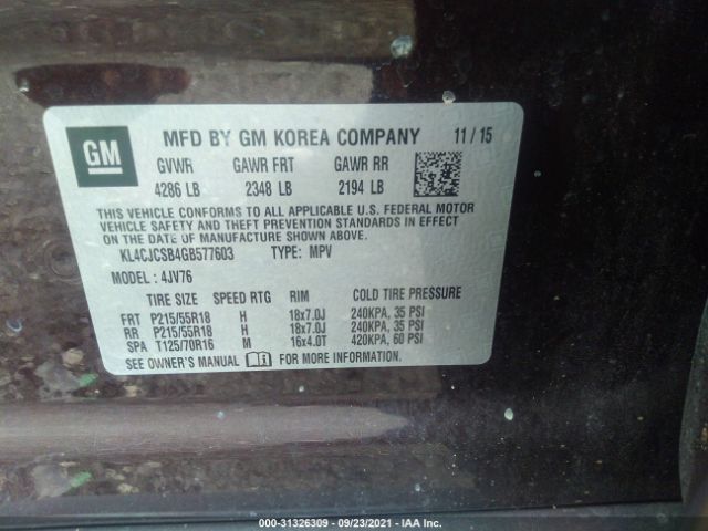 Photo 8 VIN: KL4CJCSB4GB577603 - BUICK ENCORE 