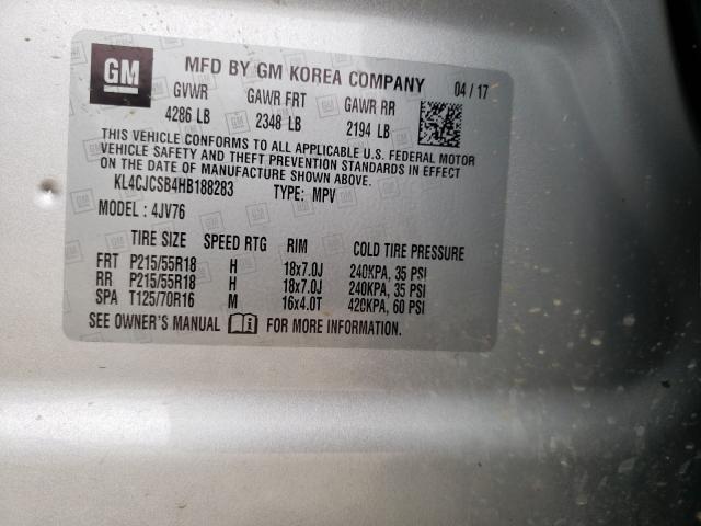 Photo 9 VIN: KL4CJCSB4HB188283 - BUICK ENCORE ESS 