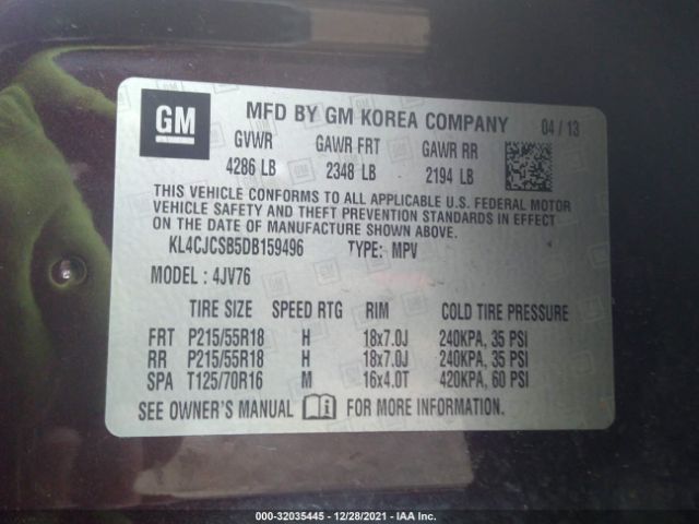 Photo 8 VIN: KL4CJCSB5DB159496 - BUICK ENCORE 