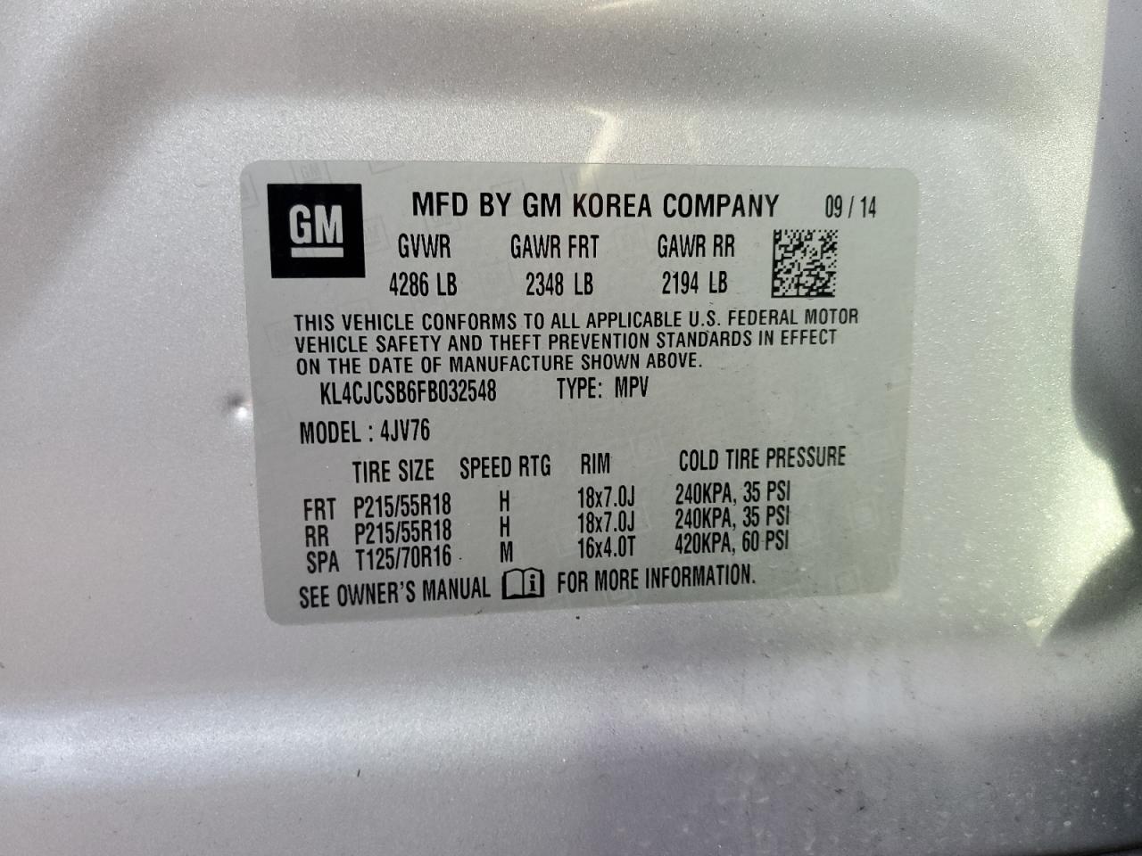 Photo 12 VIN: KL4CJCSB6FB032548 - BUICK ENCORE 