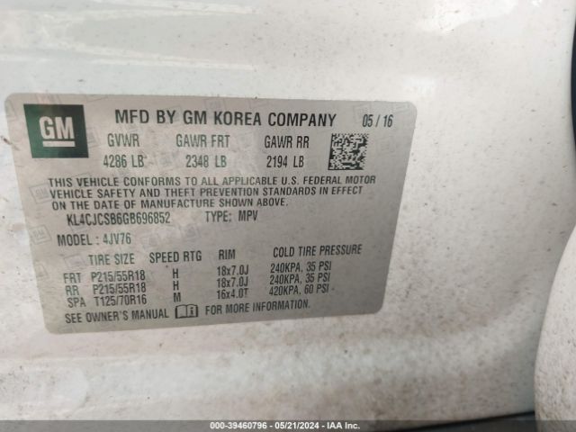 Photo 8 VIN: KL4CJCSB6GB696852 - BUICK ENCORE 