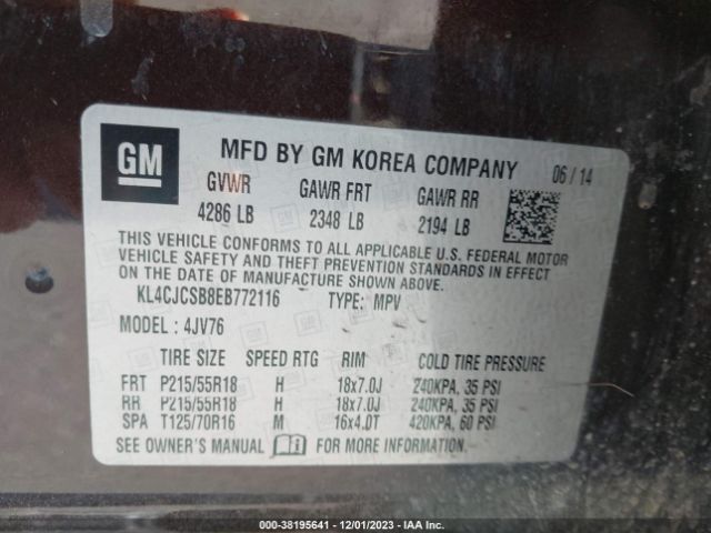 Photo 8 VIN: KL4CJCSB8EB772116 - BUICK ENCORE 