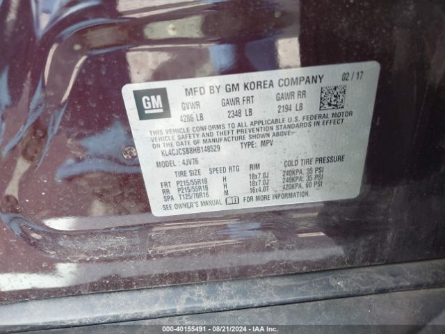 Photo 8 VIN: KL4CJCSB8HB148529 - BUICK ENCORE 