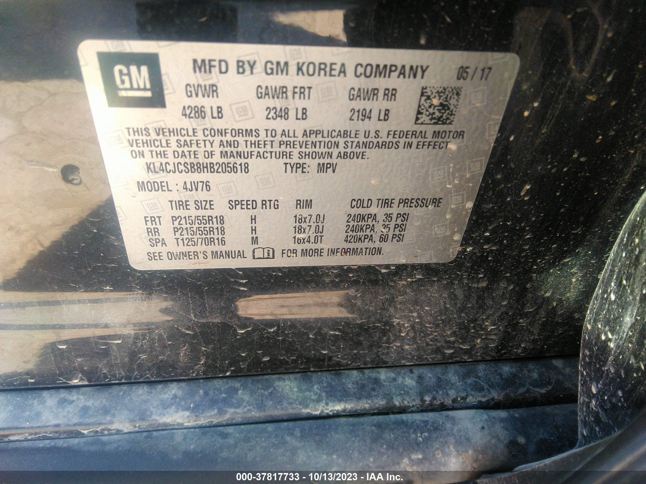 Photo 8 VIN: KL4CJCSB8HB205618 - BUICK ENCORE 