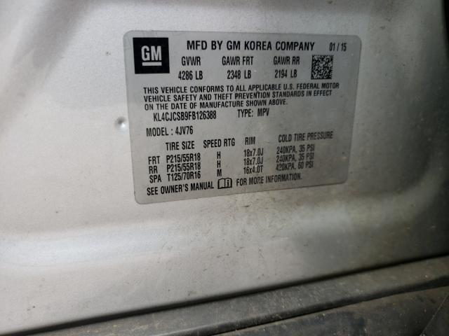 Photo 9 VIN: KL4CJCSB9FB126388 - BUICK ENCORE 