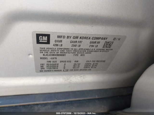 Photo 8 VIN: KL4CJCSBXEB696981 - BUICK ENCORE 