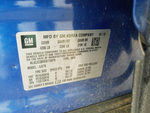 Photo 9 VIN: KL4CJCSBXEB715979 - BUICK ENCORE 