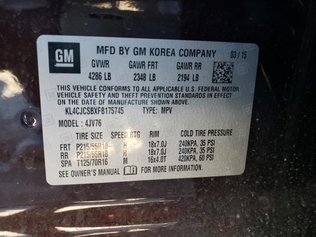 Photo 9 VIN: KL4CJCSBXFB175745 - BUICK ENCORE 