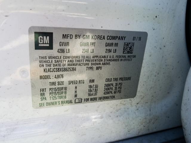 Photo 9 VIN: KL4CJCSBXGB625394 - BUICK ENCORE 