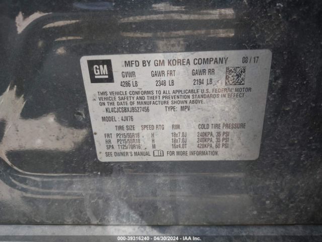 Photo 8 VIN: KL4CJCSBXJB527456 - BUICK ENCORE 