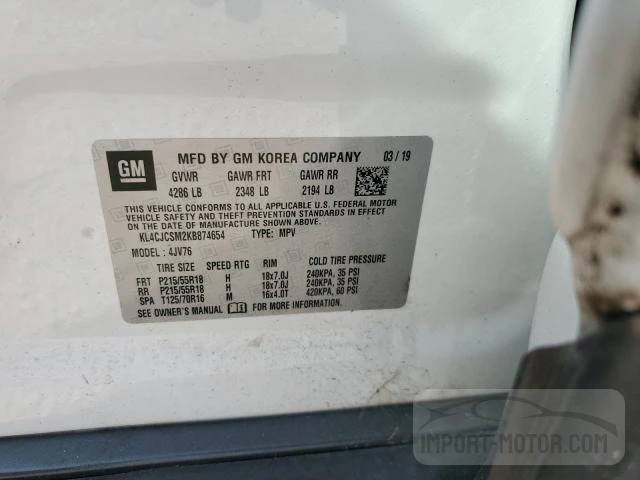 Photo 11 VIN: KL4CJCSM2KB874654 - BUICK ENCORE 