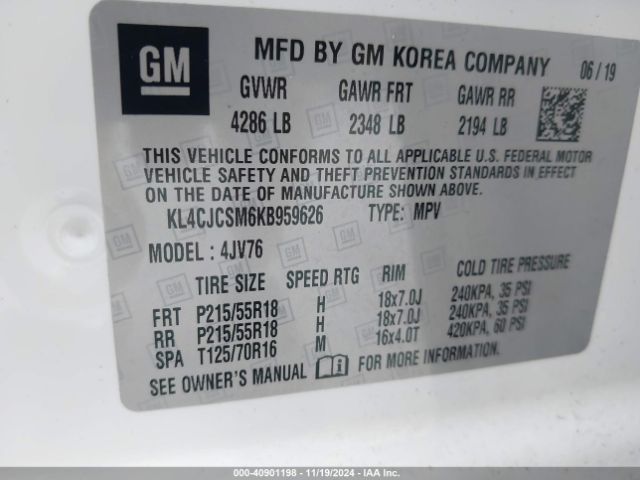 Photo 8 VIN: KL4CJCSM6KB959626 - BUICK ENCORE 