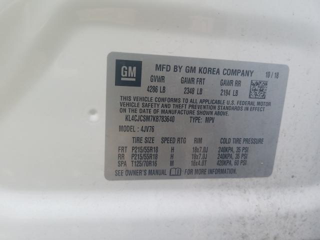 Photo 9 VIN: KL4CJCSM7KB783640 - BUICK ENCORE ESS 