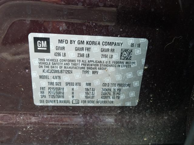 Photo 9 VIN: KL4CJCSM9JB712924 - BUICK ENCORE ESS 