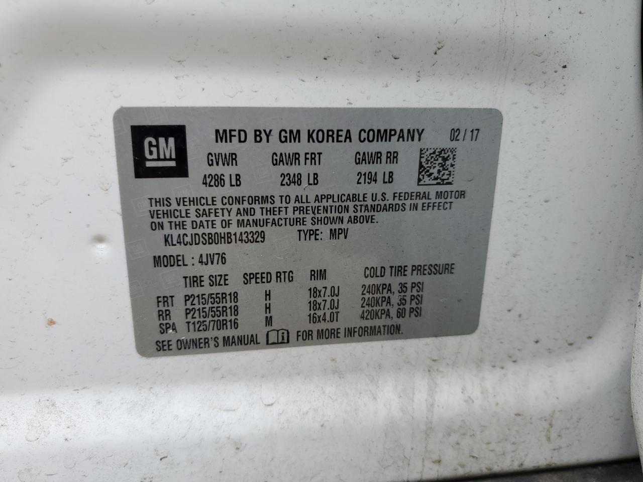 Photo 12 VIN: KL4CJDSB0HB143329 - BUICK ENCORE 