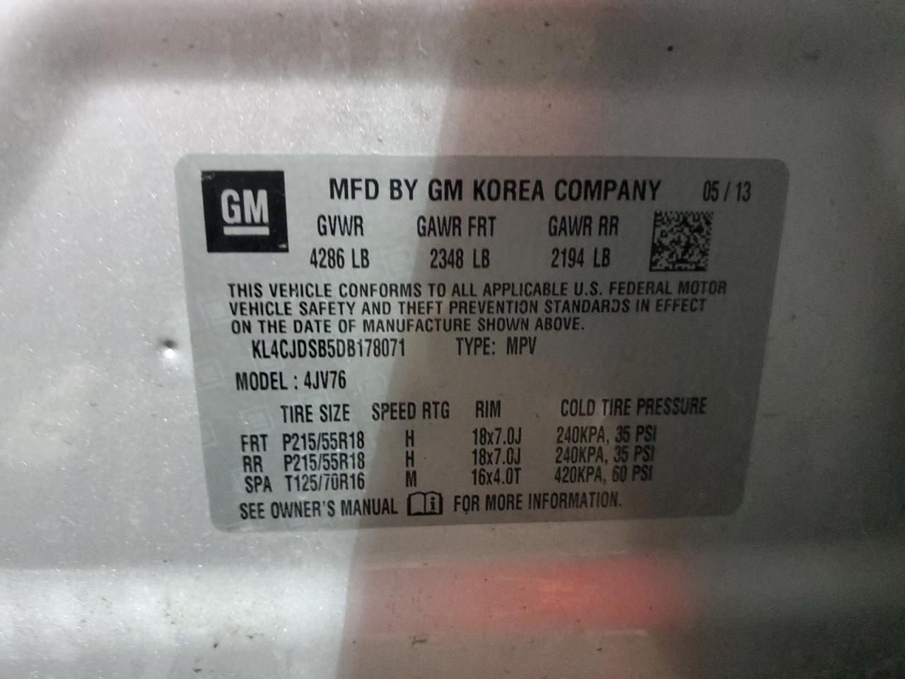 Photo 13 VIN: KL4CJDSB5DB178071 - BUICK ENCORE 