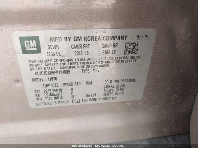 Photo 8 VIN: KL4CJDSB5FB124689 - BUICK ENCORE 