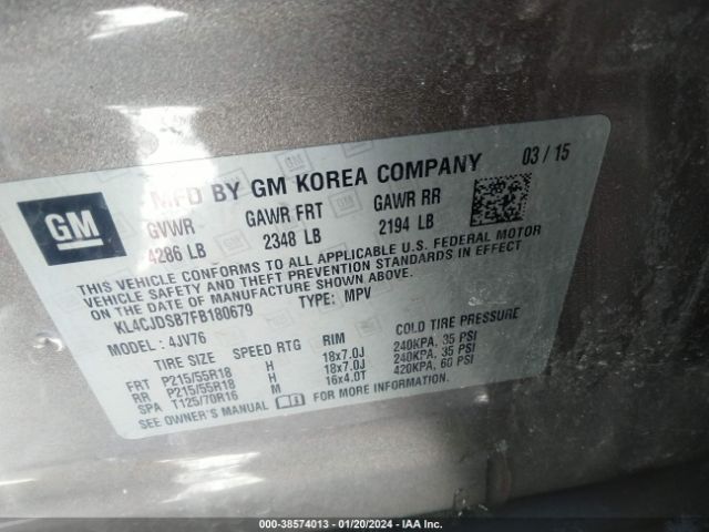 Photo 8 VIN: KL4CJDSB7FB180679 - BUICK ENCORE 