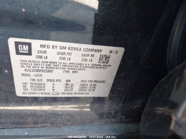 Photo 8 VIN: KL4CJDSB9FB233897 - BUICK ENCORE 